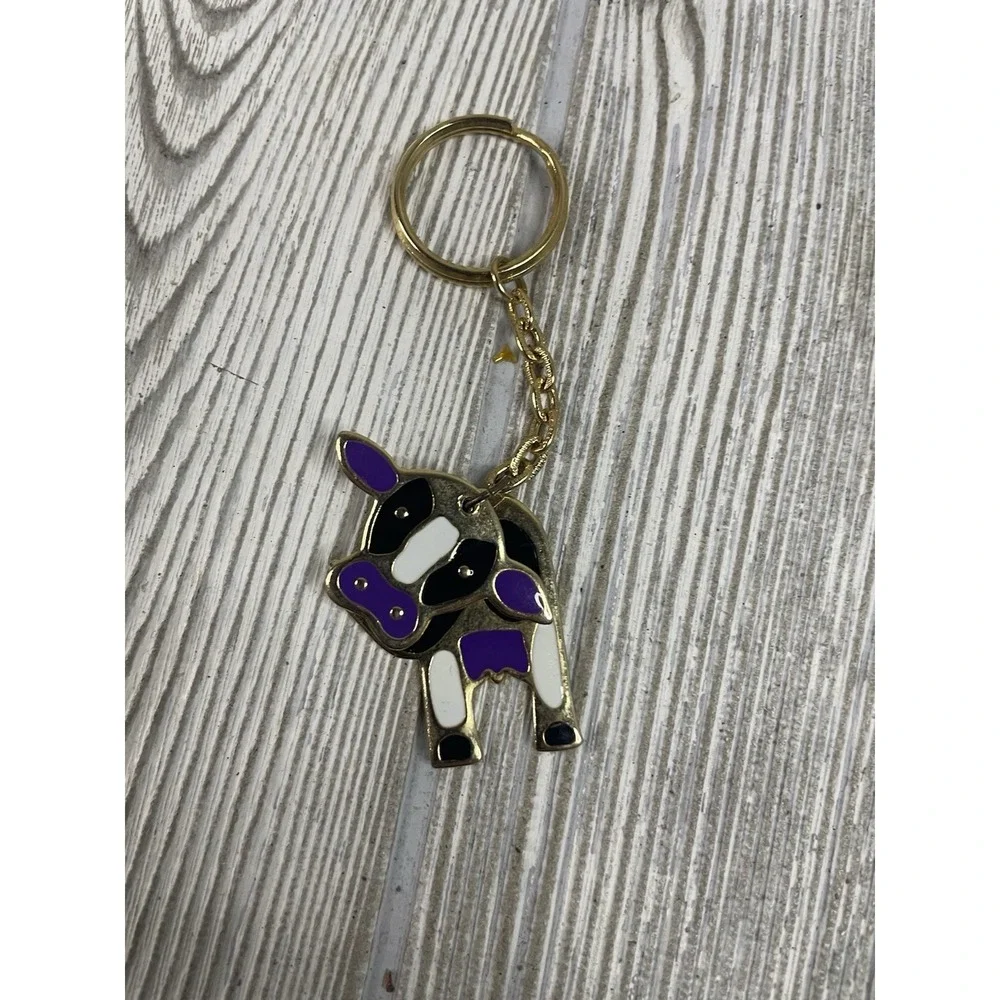 Keychain Lot of 6 Animal Theme Cow Raccoon Monkeys Bear Duck Key Chains Fobs